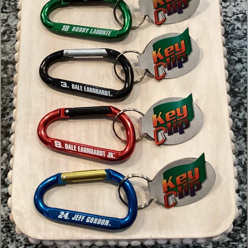 🟢 Vintage - NWT - 5 NASCAR Key Clips - Gordon - Dale Sr & Jr - Labonte & Stewart